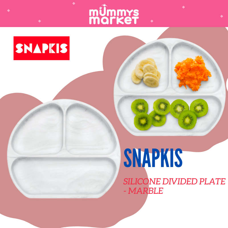 Snapkis Silicone Divided Plate - Marble